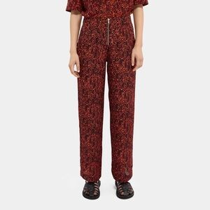 Scotch & Soda Maison Scotch Whimsical Floral Print Wide Leg Front Zip Pants